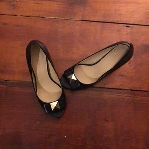 Black peep toe heels